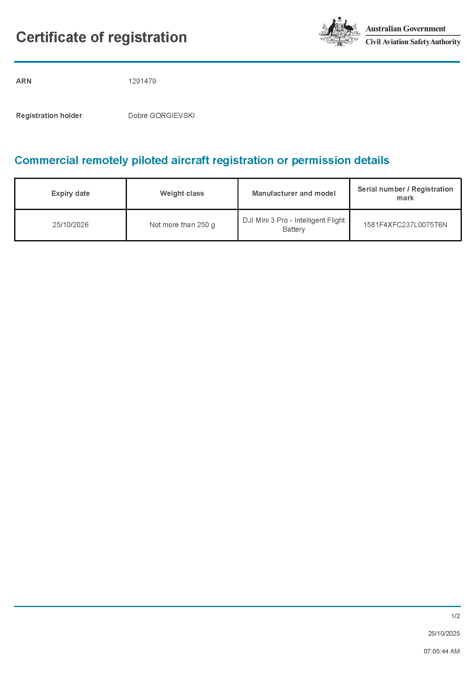 CASA Drone Registration preview