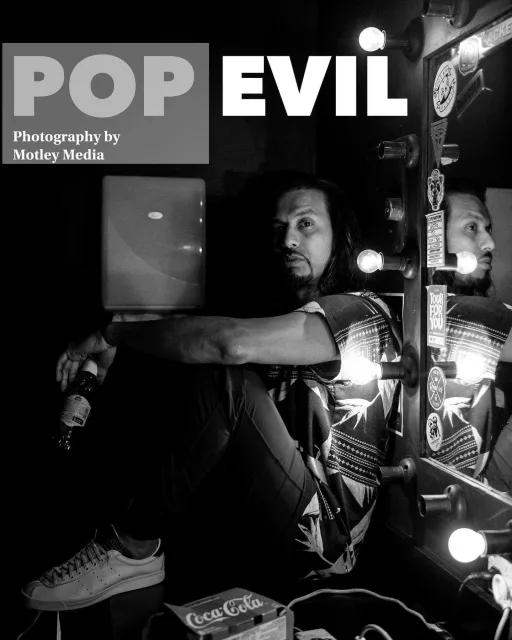 Portrait of Leigh Kakaty, vocalist and frontman of Pop Evil, photographed in Sydney.